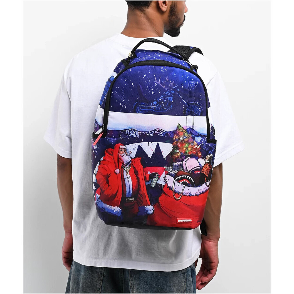 Sprayground Santa Sketchy Paint Backpack Unisex Multicolor Graphic Print SPR193